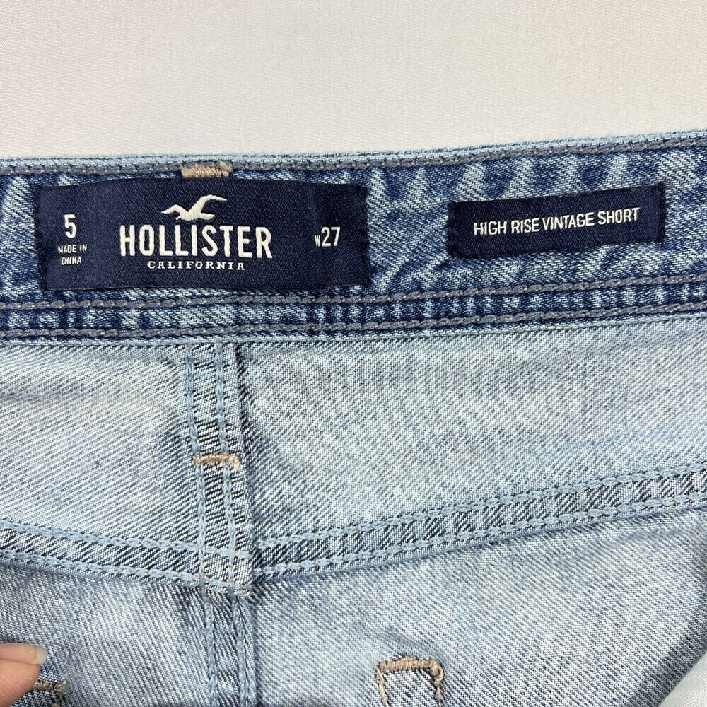 Hollister High Rise Vintage Button Fly Short Distressed‎ Raw Hem Size 27 - Picture 5 of 12